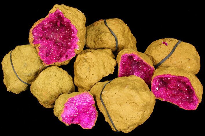 Lot: - Dyed (Pink) Quartz Geodes - Pieces #77245